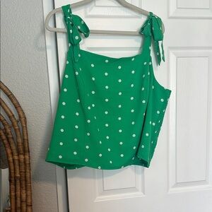 Green Polka Dot Women's Top